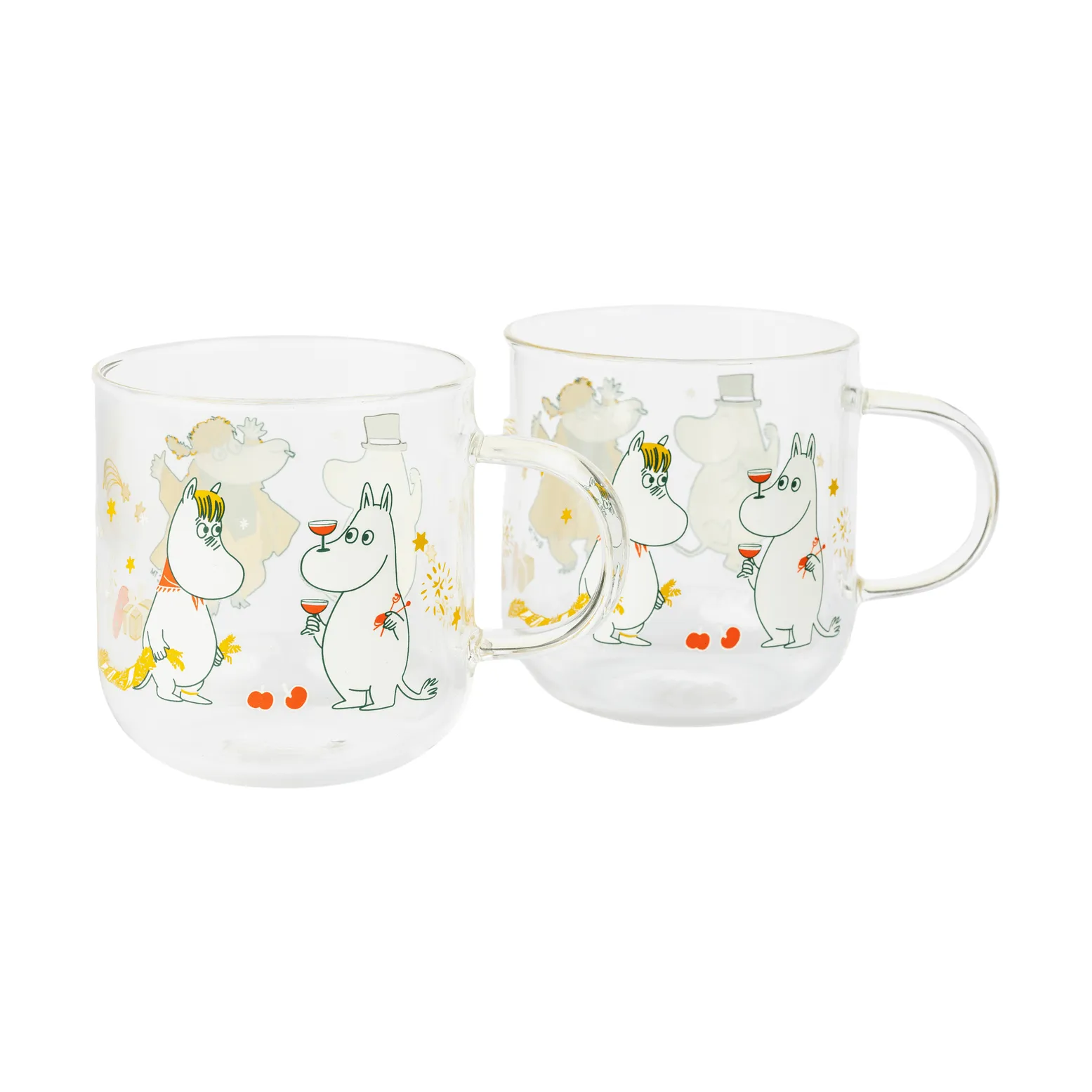 Tazza in vetro Mumin, Regalo d’amore, 30 cl, confezione da 2 Moomin Arabia