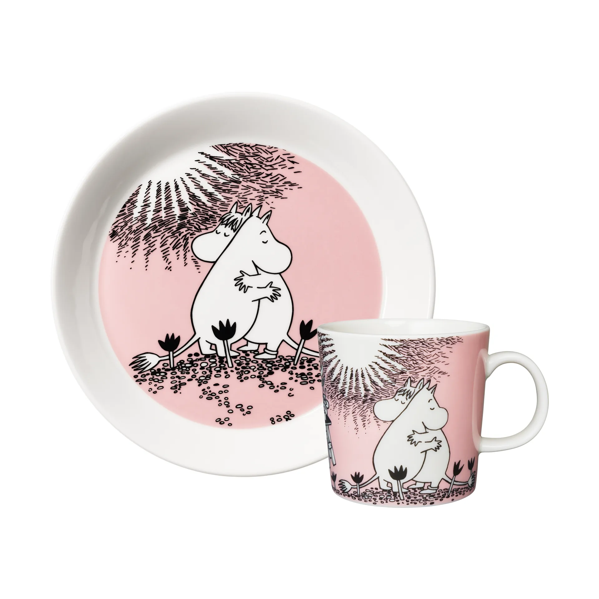 Tazza & piatto Mumin Amore 30 anni, 2 pezzi Moomin Arabia