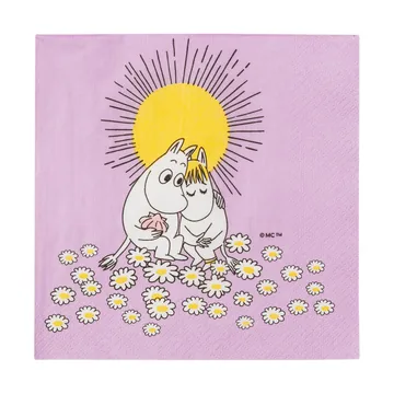Tovagliolo di carta Mumin innamorati 33x33 cm - Confezione da 20 - Moomin Arabia