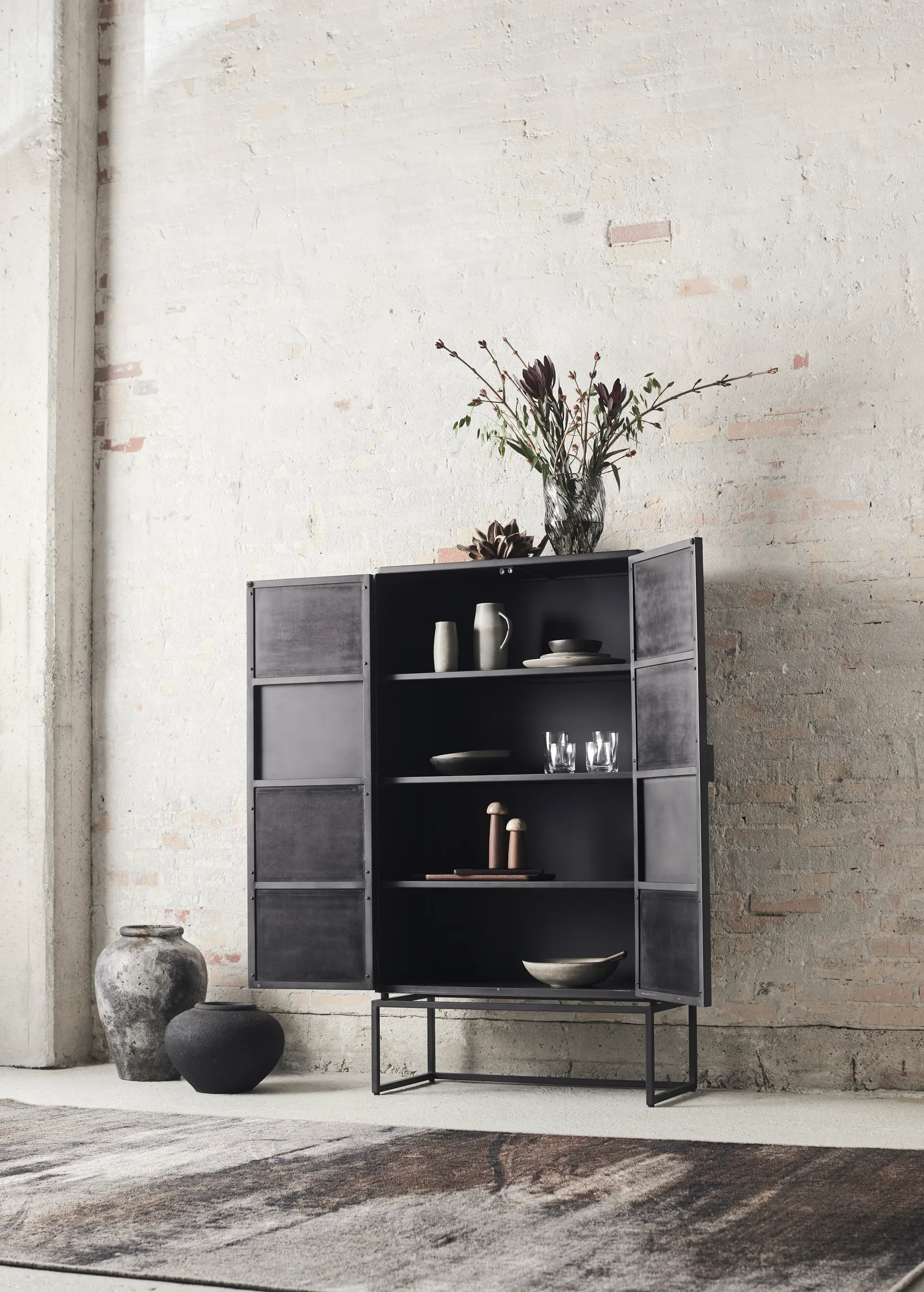 Macina sale e pepe Yami M, Frassino carbonizzato-marmo MUUBS