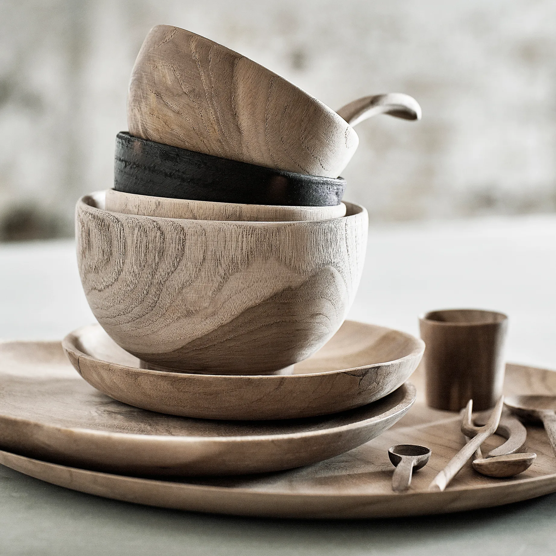 Piatto in teak Muubs 18 cm, Naturale MUUBS