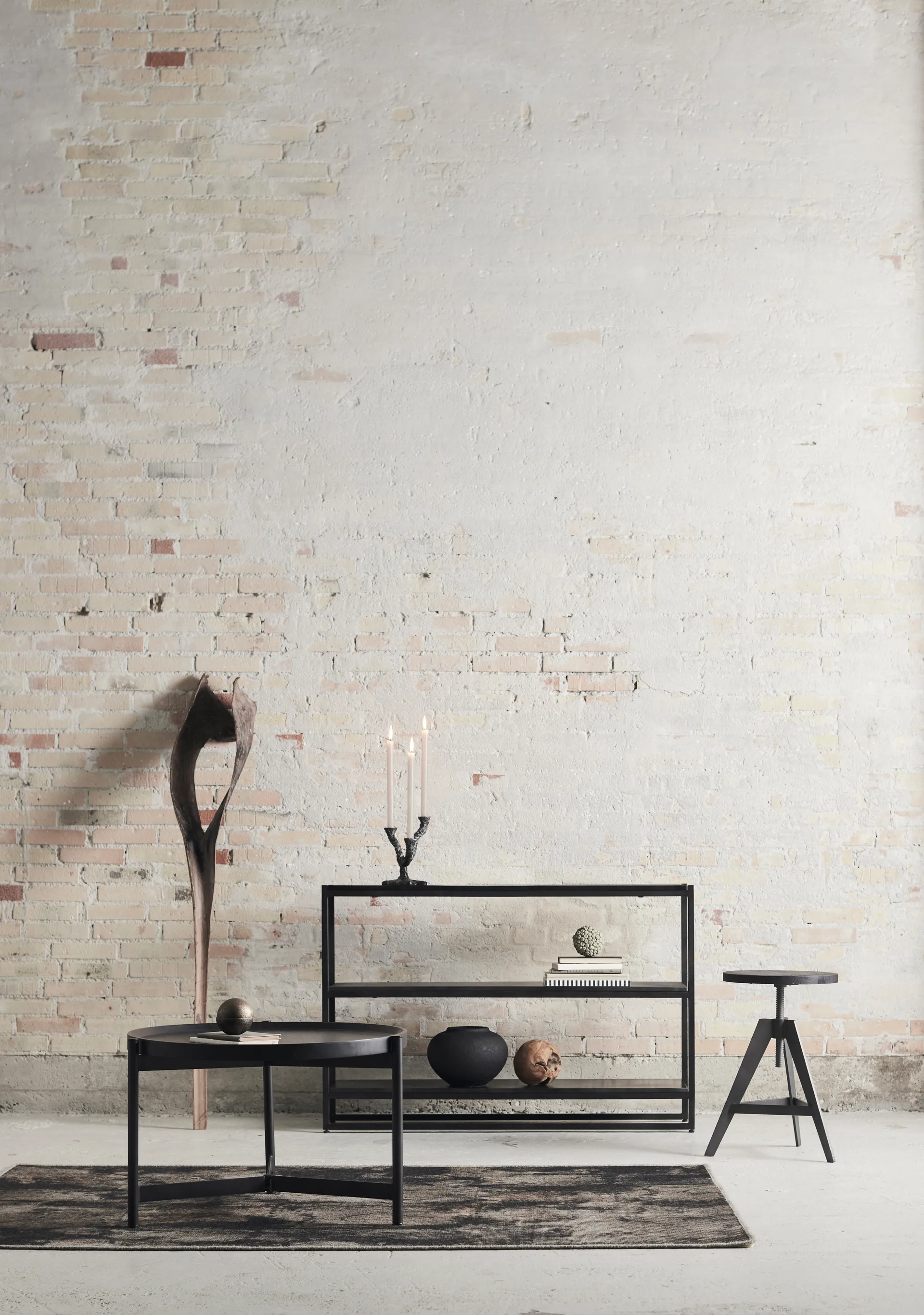 Portacandela Ava 22 cm, Grigio antico MUUBS