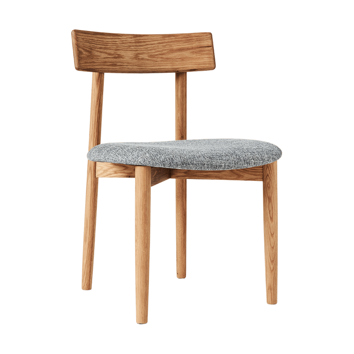 Sedia Tetra con sedile, Tessuto color cemento-rovere oliato naturale MUUBS