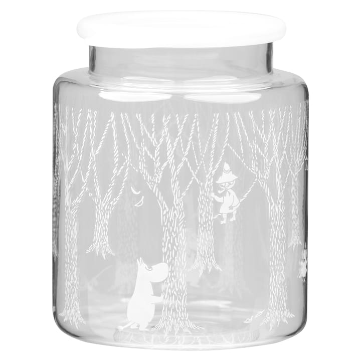 Barattolo in vetro con coperchio in silicone In the Woods 17 cm, Trasparente-bianco Muurla