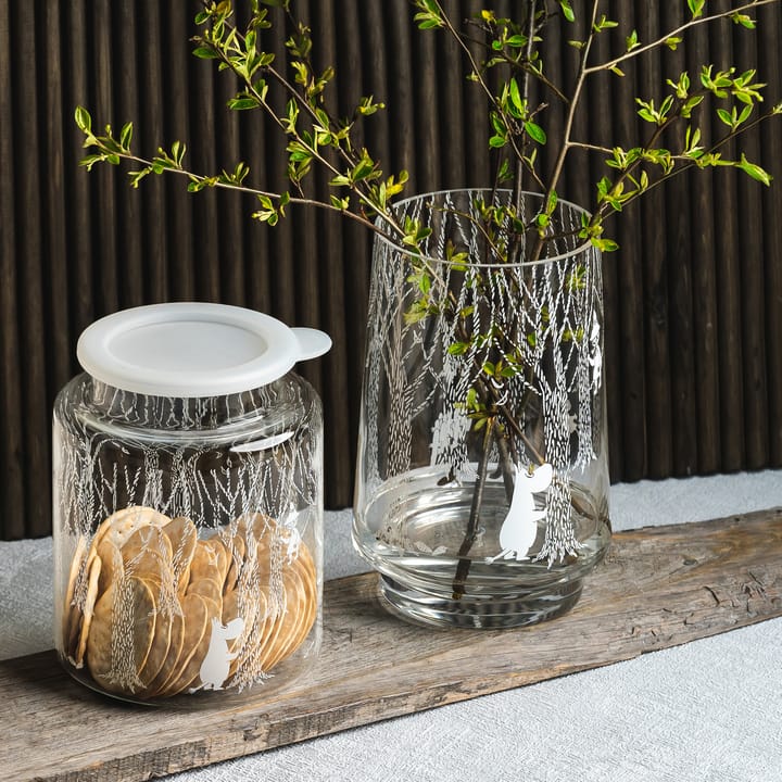 Barattolo in vetro con coperchio in silicone In the Woods 17 cm, Trasparente-bianco Muurla