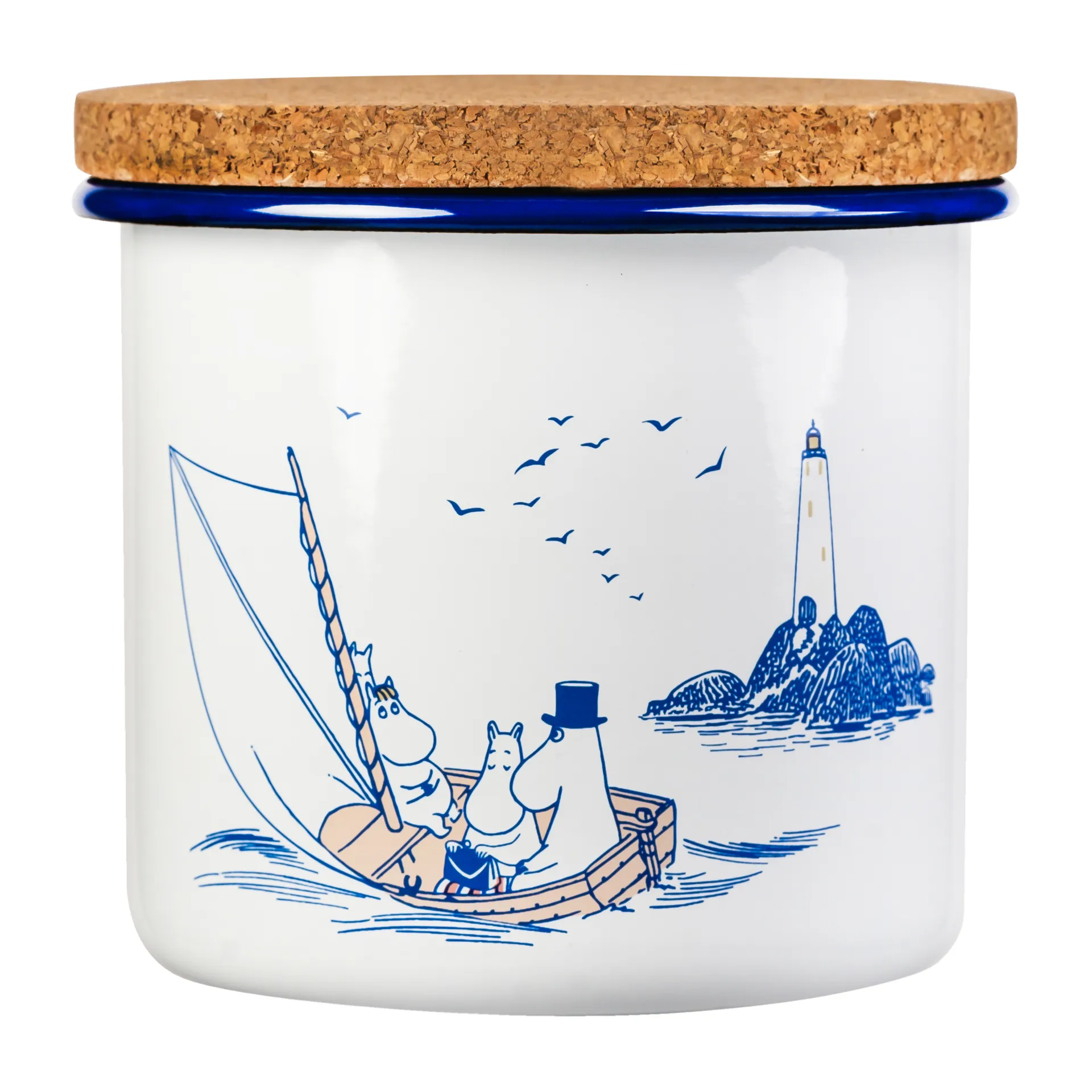 Barattolo Moomin smaltato con tappo di sughero da 1,3 l, Sailors Muurla
