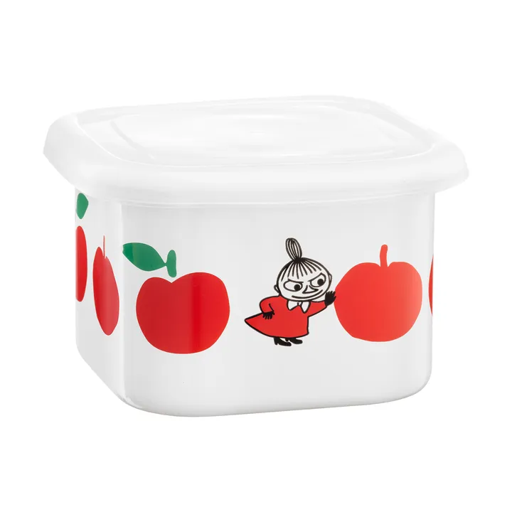 Barattolo smaltato Mumin con coperchio 0,67 L - Joyfull Apples-rosso - Muurla