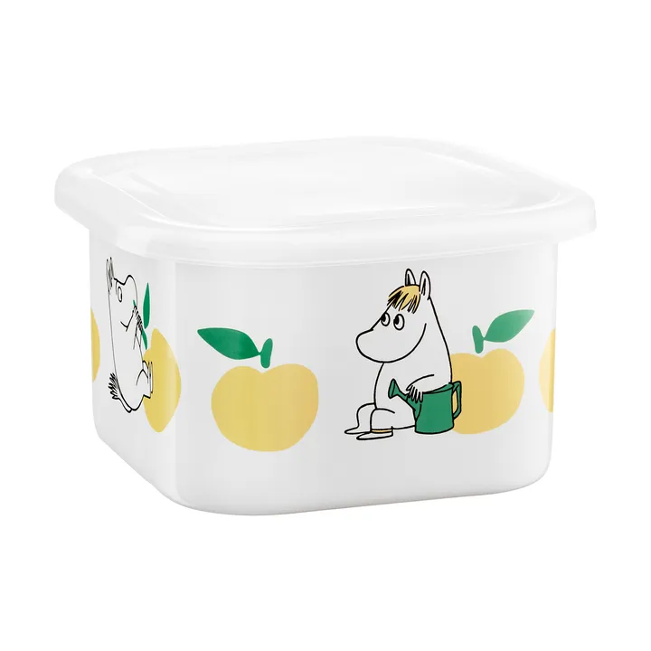 Barattolo smaltato Mumin con coperchio 1 L - Joyfull Apples-giallo - Muurla