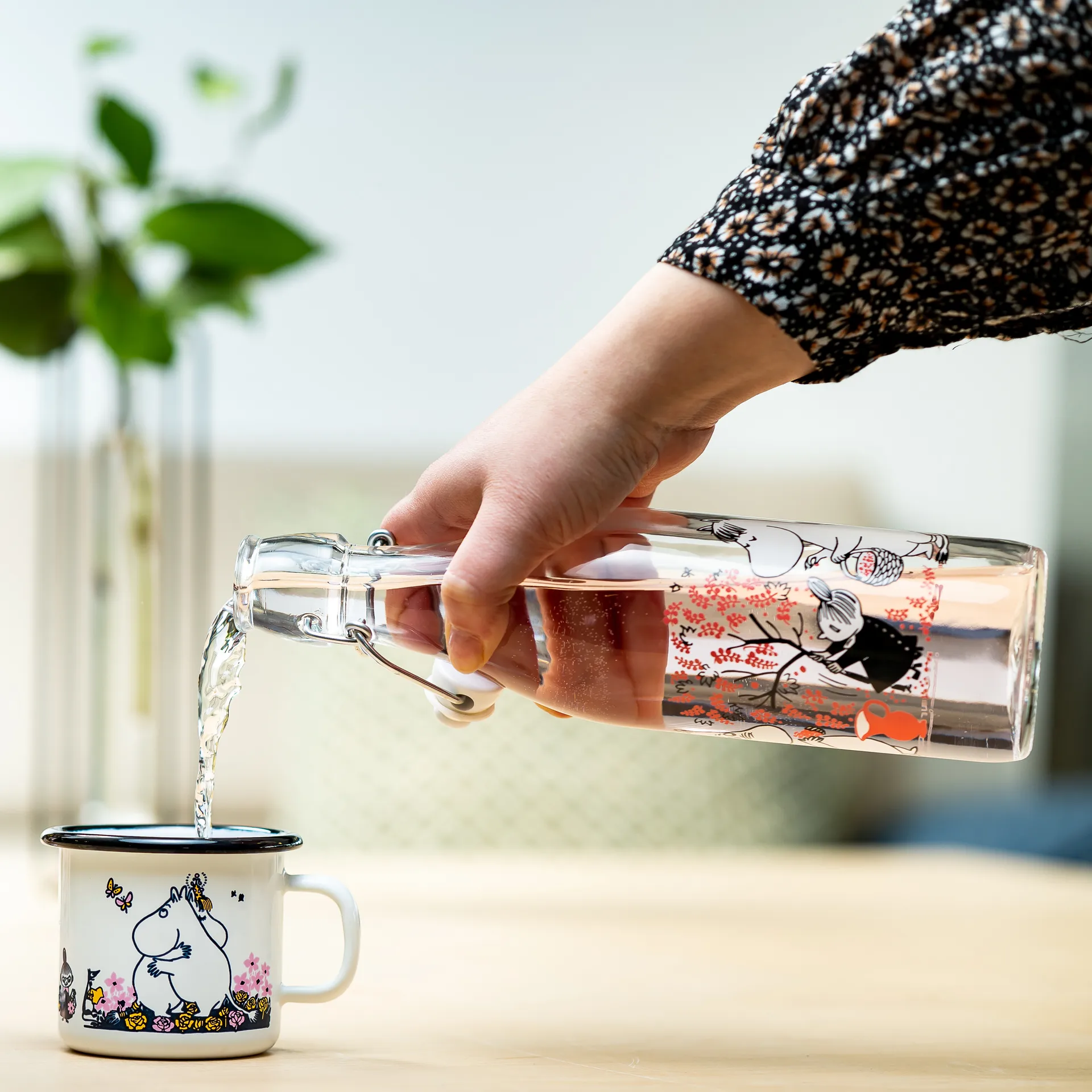 Bottiglia in vetro Moomin 0,5 L, Berries Muurla