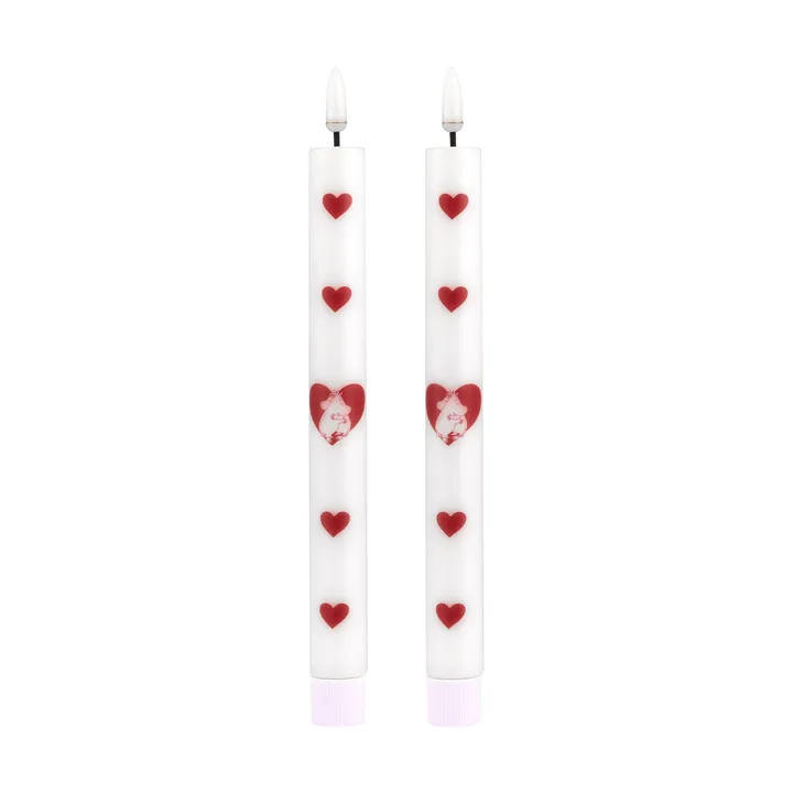 Candela LED Mumin 25 cm - Heart, 2-pack - Muurla