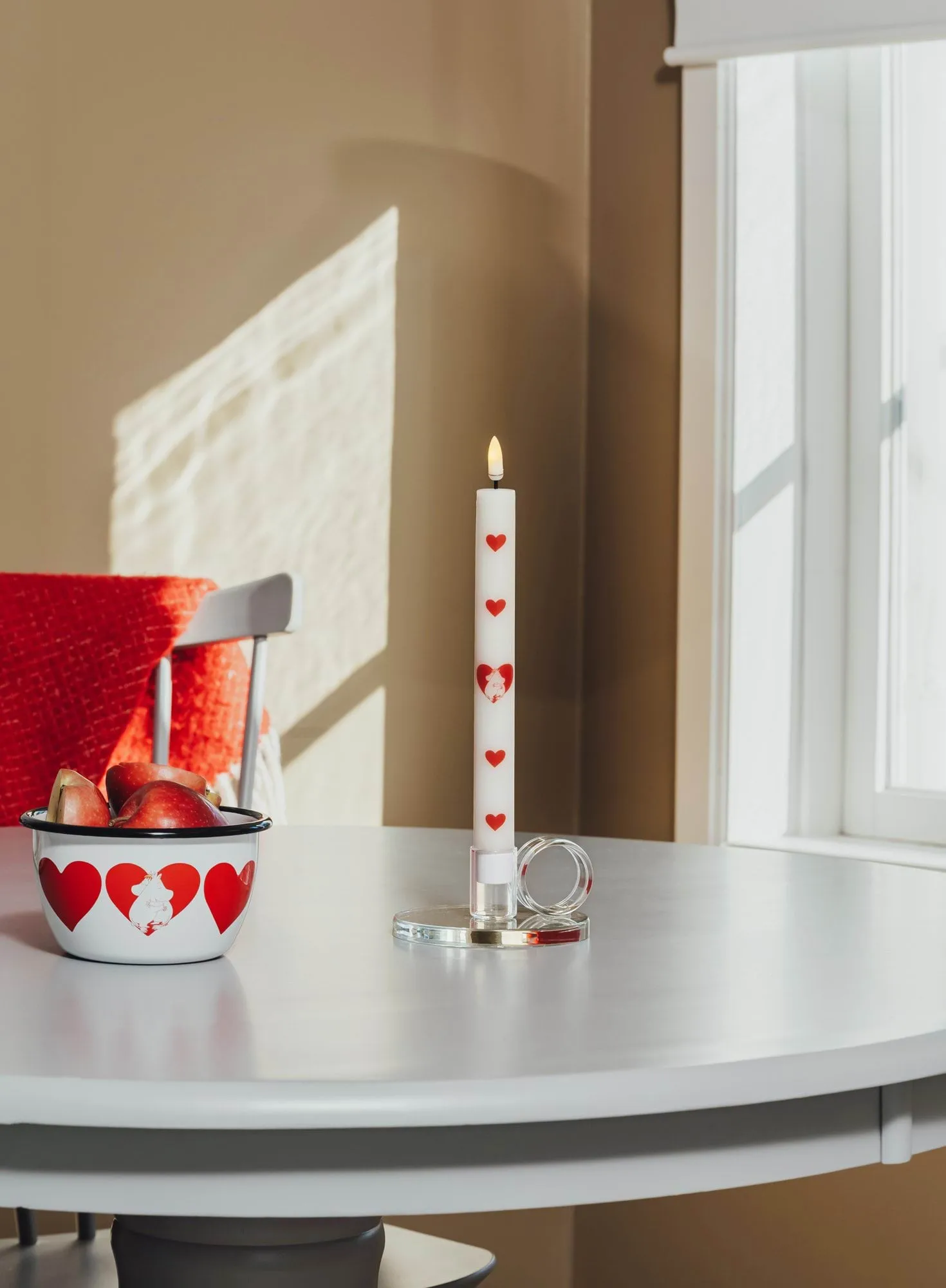 Candela LED Mumin 25 cm, Heart, 2-pack Muurla