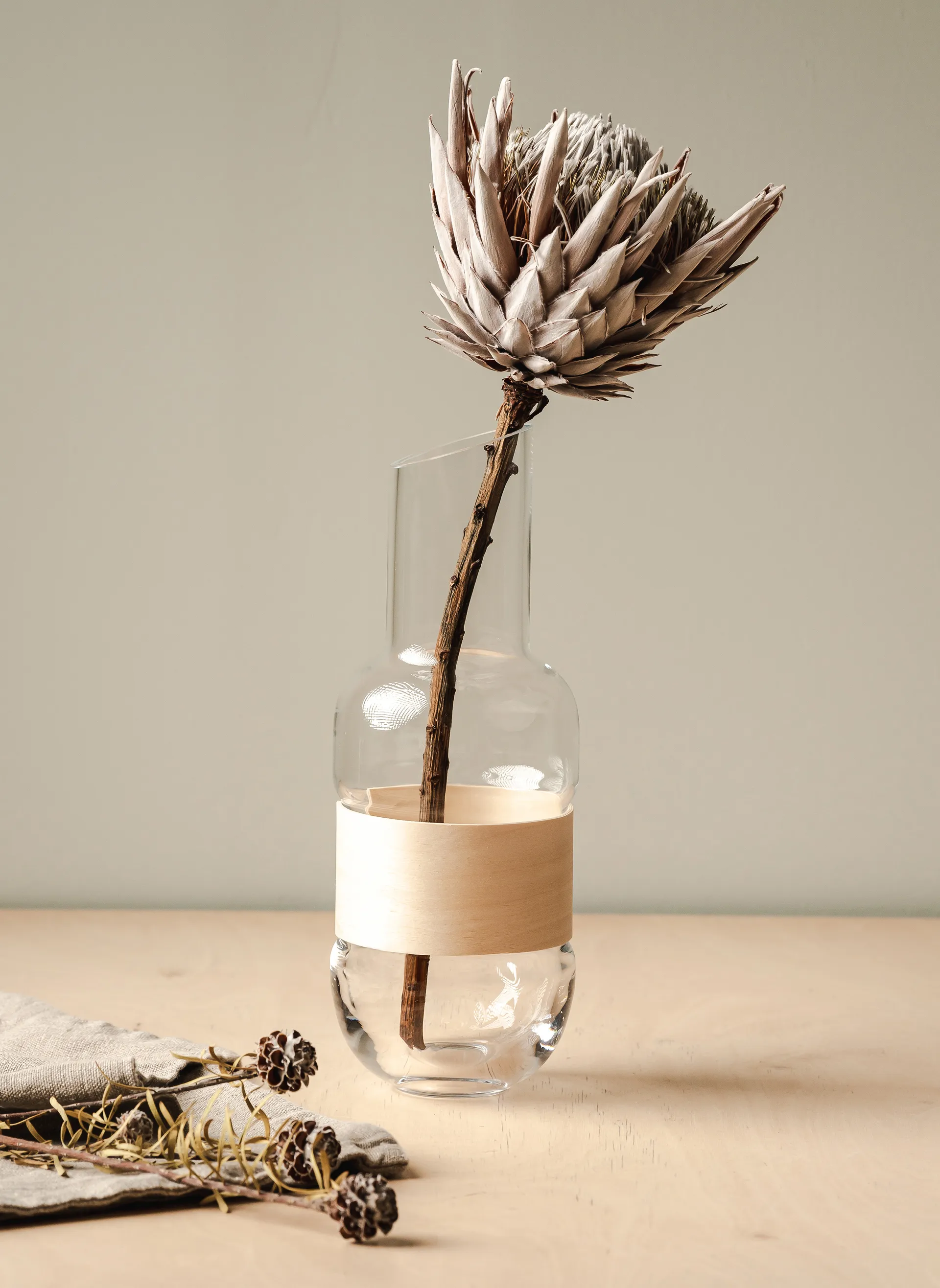 Caraffa Veneer 1 L, Trasparente-betulla Muurla