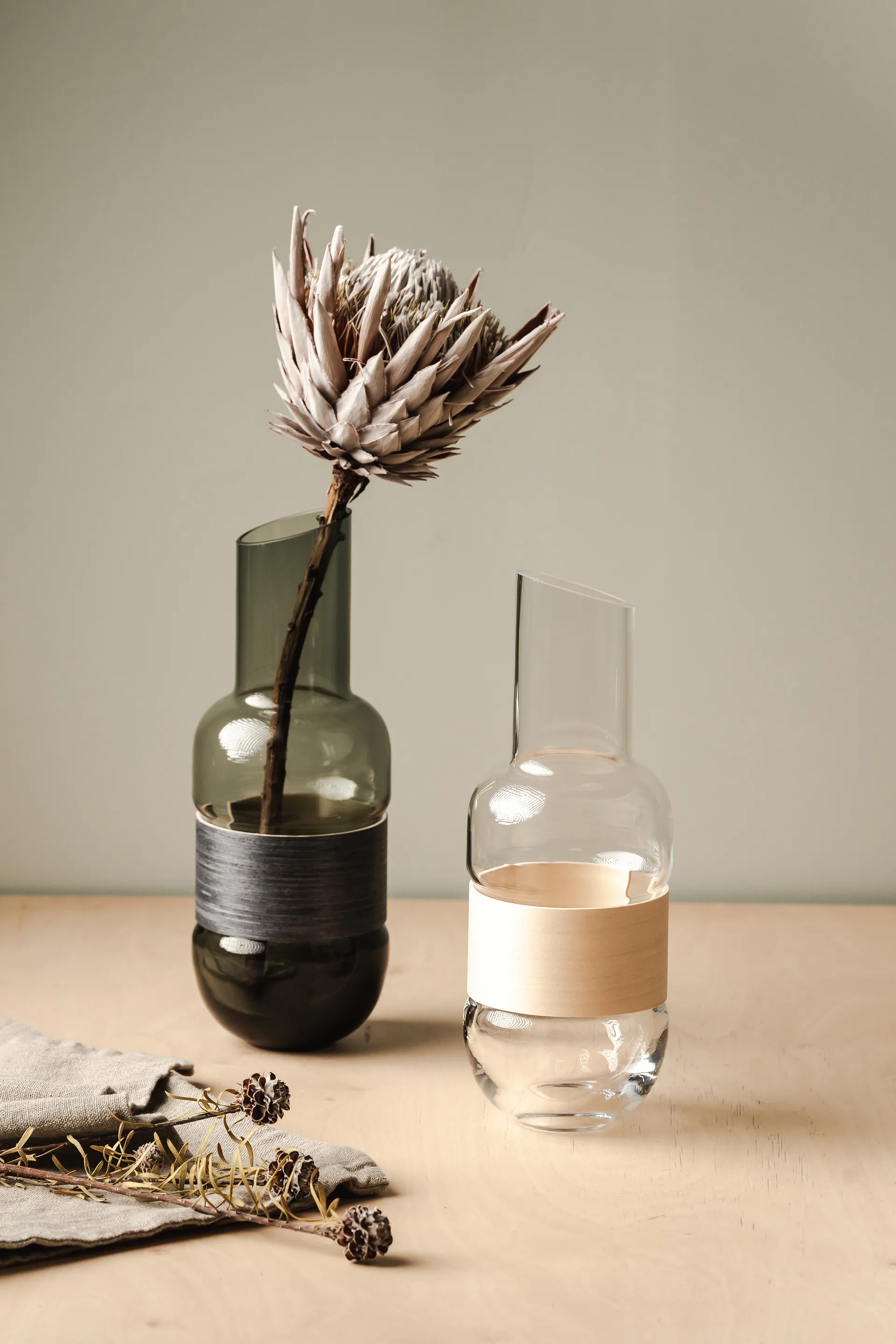 Caraffa Veneer 1 L, Trasparente-betulla Muurla