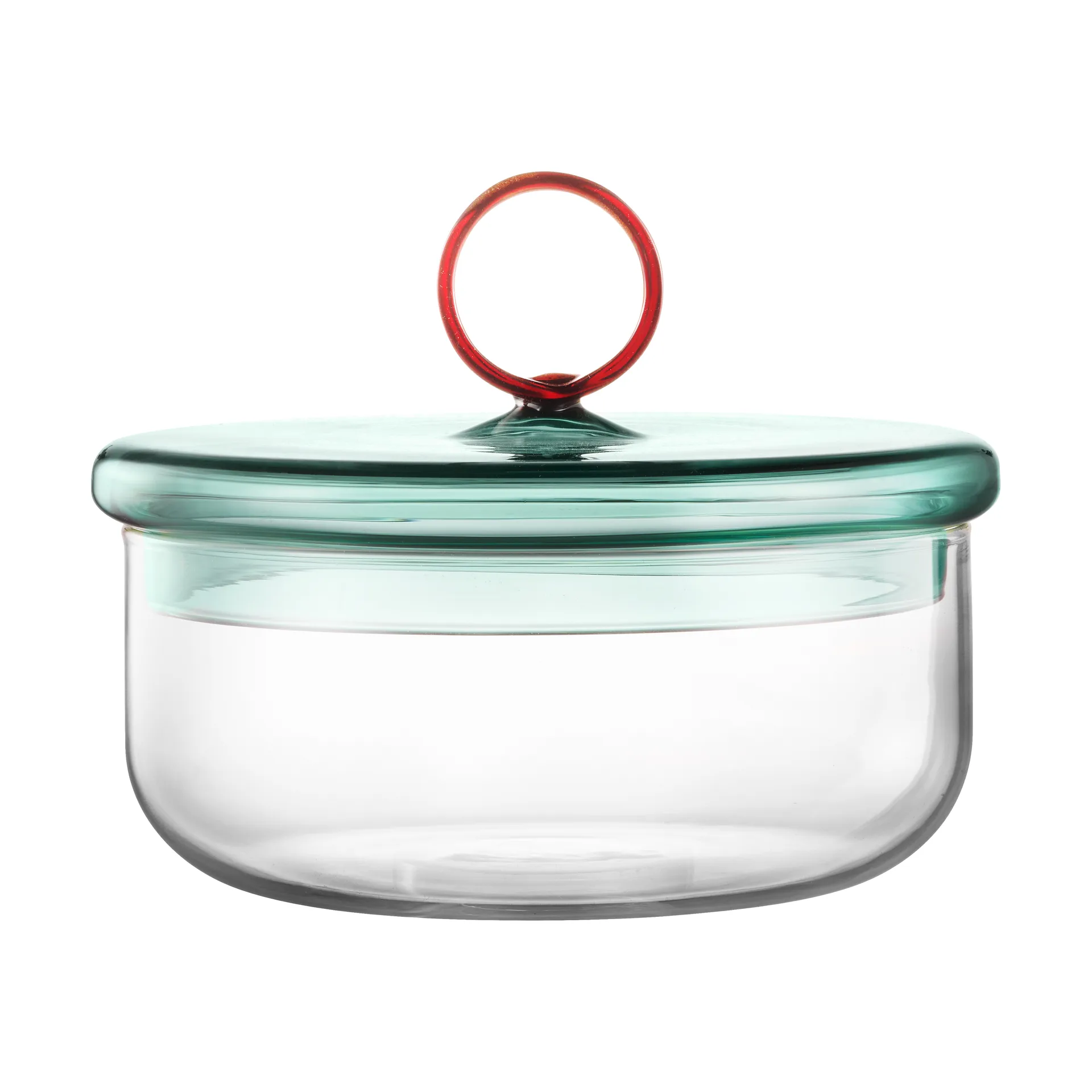 Ciotola bassa Loop con coperchio Ø15 cm, Klar-teal-amber Muurla