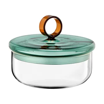 Ciotola bassa Loop con coperchio Ø15 cm - Klar-teal-amber - Muurla