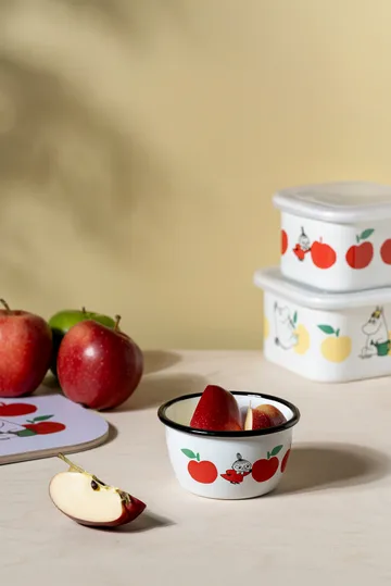 Ciotola in smalto Mumin 30 cl - Joyfull Apples-rosso - Muurla