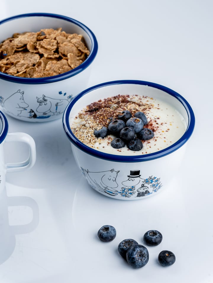 Ciotola smaltata Blueberries 60 cl - Bianco - Muurla