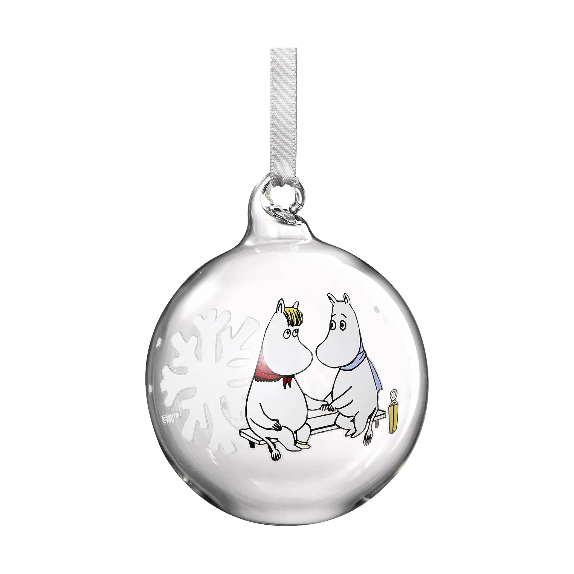 Pallina albero di natale Moomin Ø7 cm, Fiocco di neve Muurla