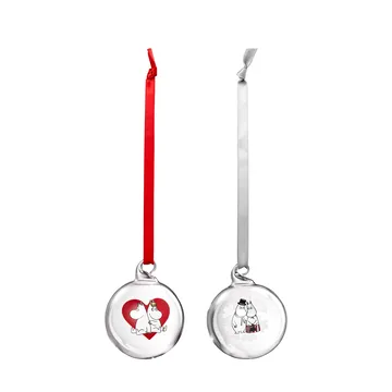 Pallina albero di natale Mumin Ø5 cm 2 pezzi - Heart-snowflake - Muurla