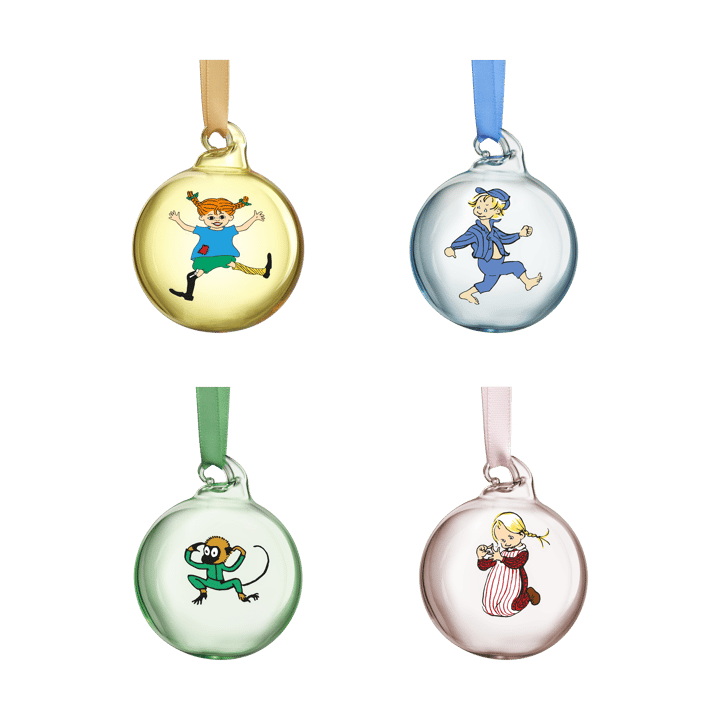 Pallina decorativa Pippi e Emil Ø5 cm confezione da 4 - Multi - Muurla