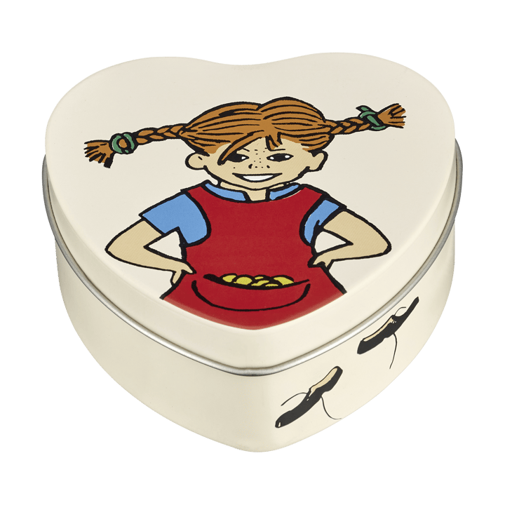 Scatola di latta a forma di cuore Pippi 4x10 cm - Be More Pippi - Muurla