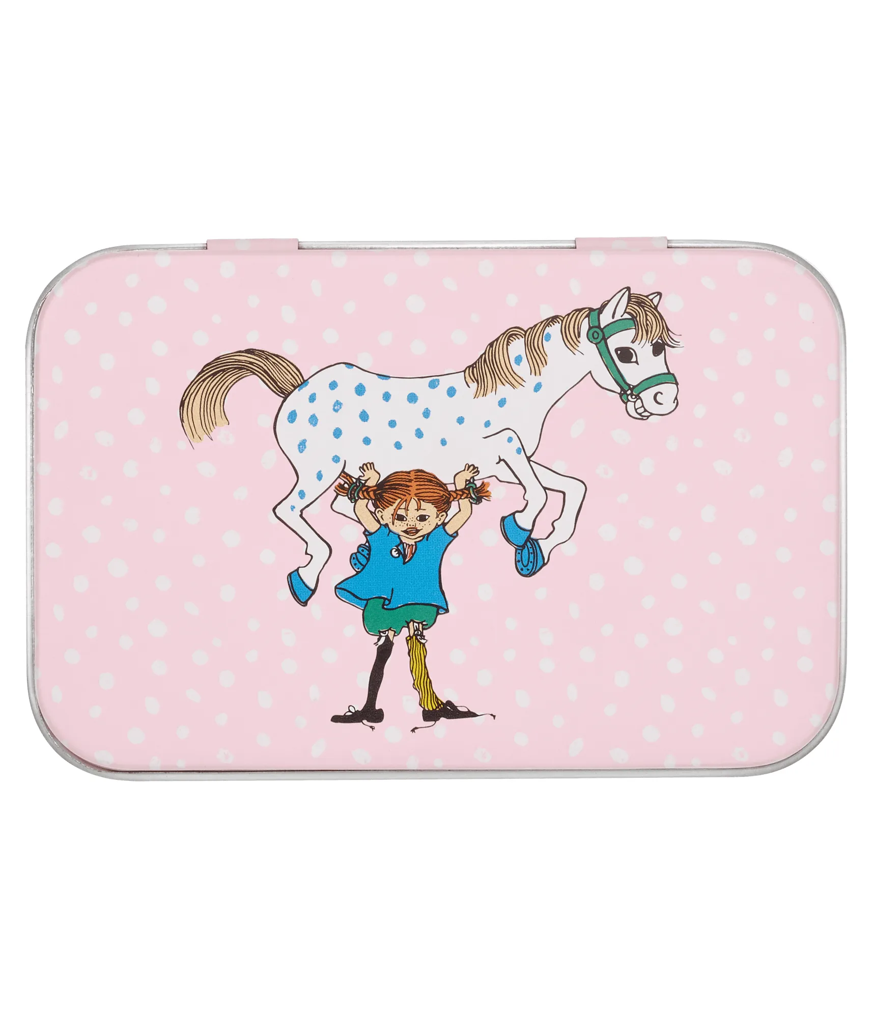 Scatola di latta Pippi 10x6,5x3 cm, Pippi and the Horse Muurla