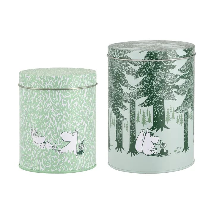 Set di barattoli Mumin Forest - 2 pezzi, verde - Muurla