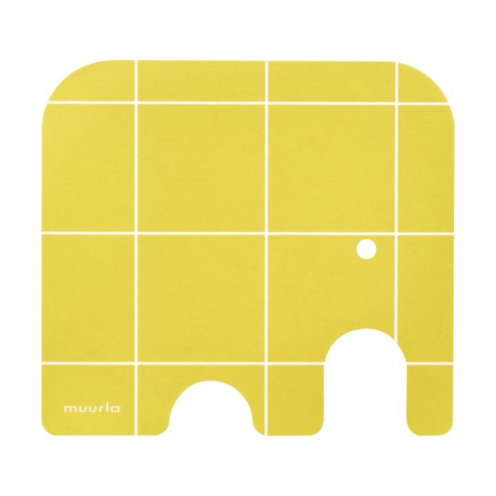 Sottobicchiere in vetro Elephant 11x10 cm, Giallo Muurla
