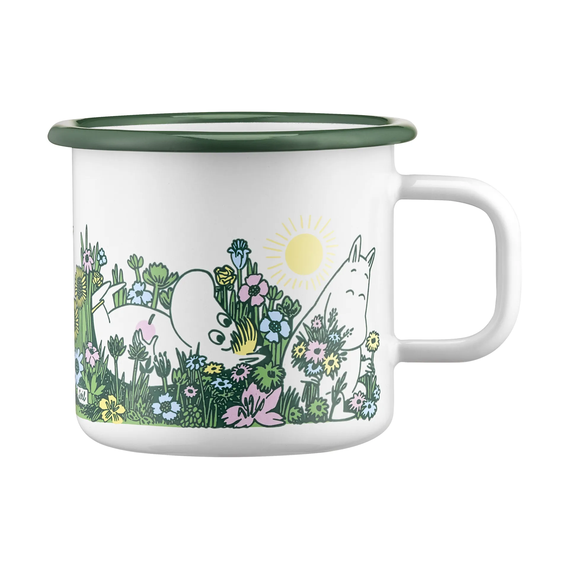 Tazza in smalto Moomin 37 cl, Nel giardino Muurla