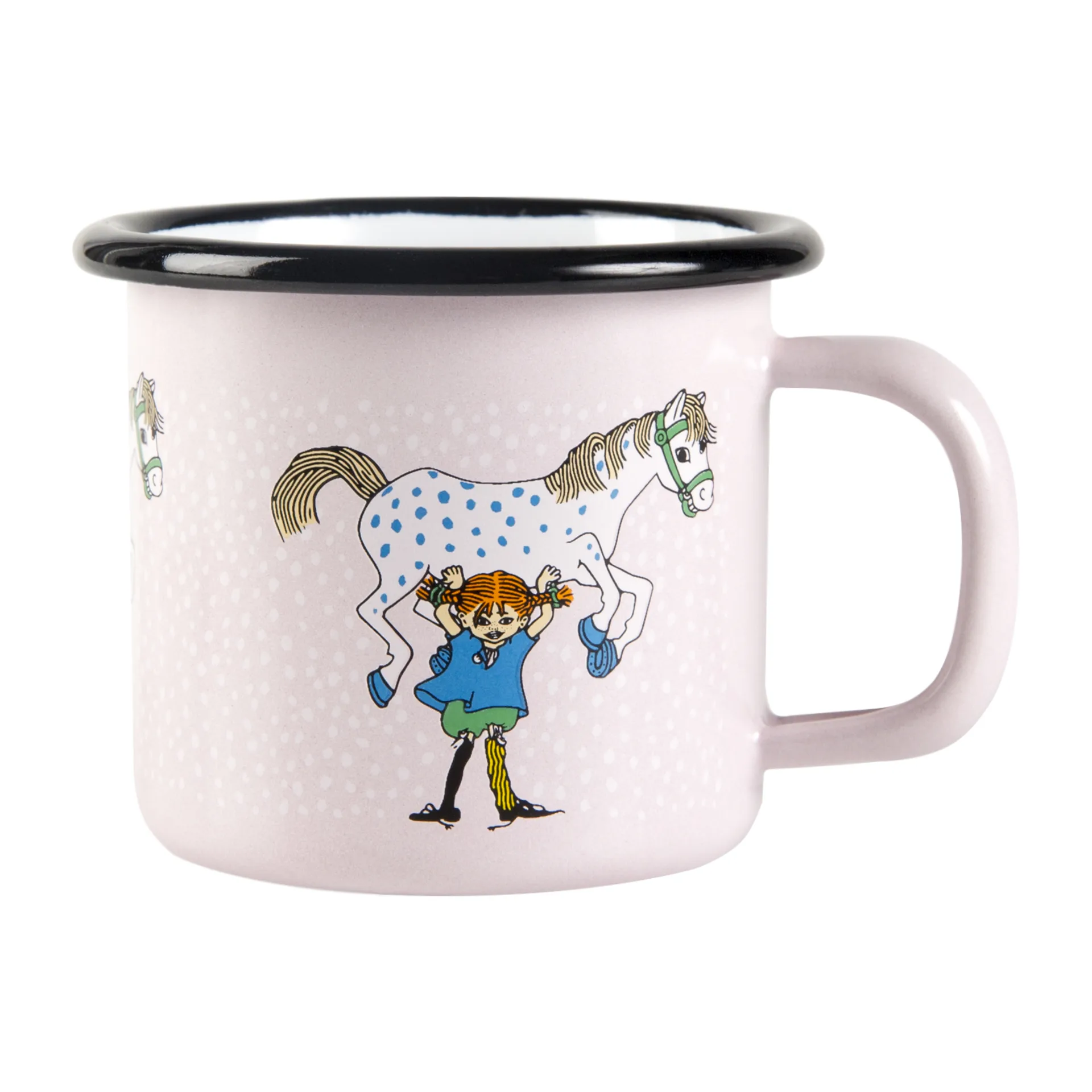 Tazza Pippi E Lilla gubben smaltata 1.5 dl, Light pink Muurla