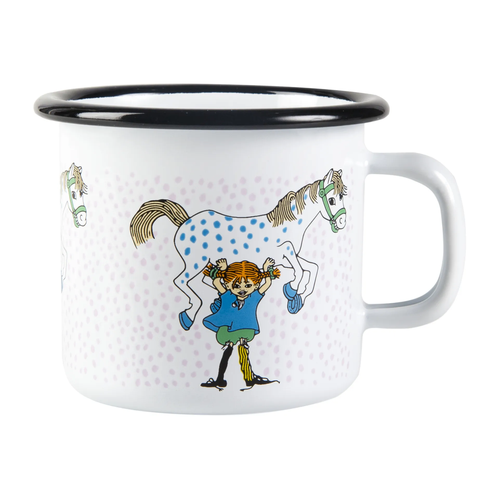 Tazza Pippi E Lilla gubben smaltata 2.5 dl, White Muurla