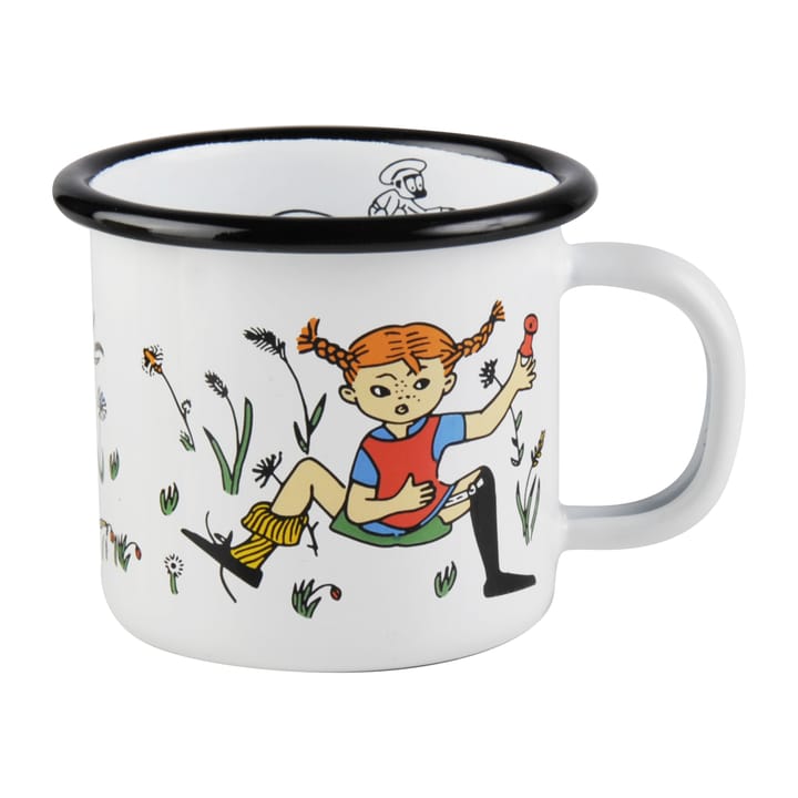 Tazza smaltata 1,5 dl Pippi e Signor Nilsson - Bianco - Muurla