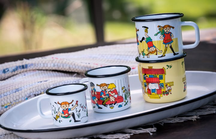 Tazza smaltata 1,5 dl Pippi e Signor Nilsson - Bianco - Muurla