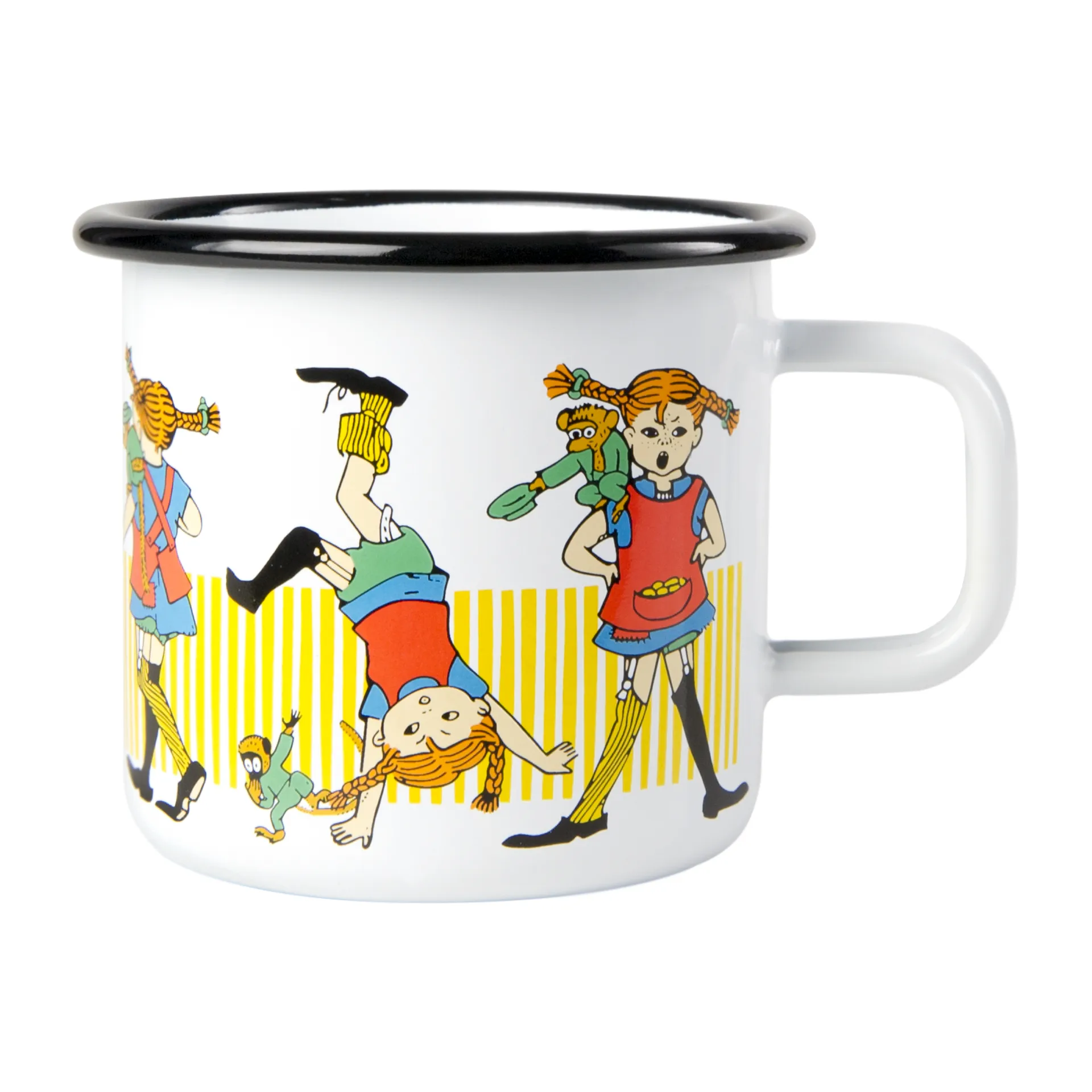 Tazza smaltata 3,7 dl Pippi Calzelunghe, Bianco Muurla