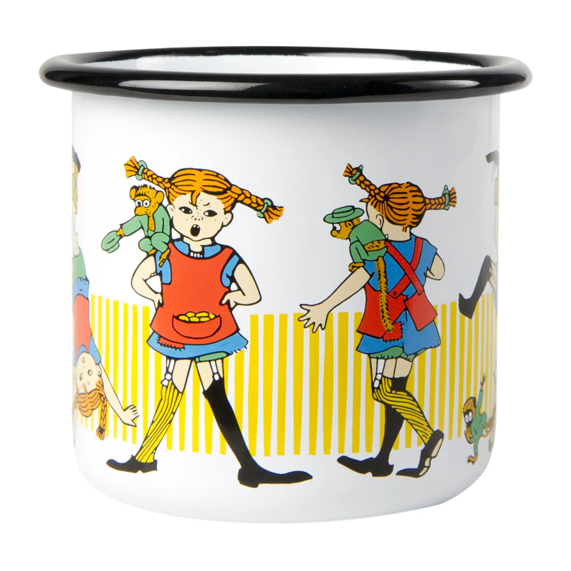 Tazza smaltata 3,7 dl Pippi Calzelunghe, Bianco Muurla