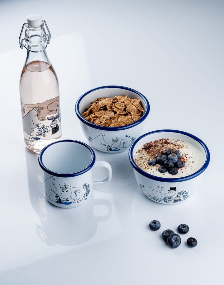 Tazza smaltata Blueberries 37 cl - Bianco - Muurla