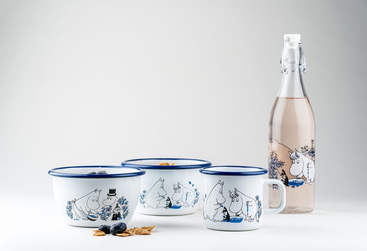 Tazza smaltata Blueberries 37 cl - Bianco - Muurla