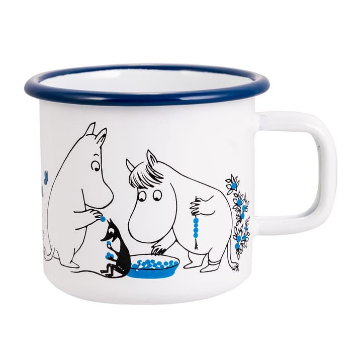 Tazza smaltata Blueberries 37 cl - Bianco - Muurla