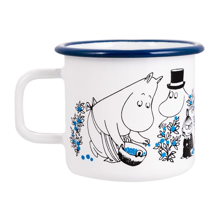 Tazza smaltata Blueberries 37 cl - Bianco - Muurla