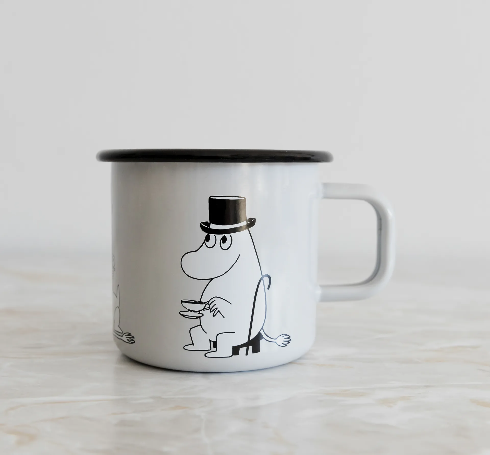 Tazza smaltata Mamma Moomin, 37 cl, Grigio Muurla