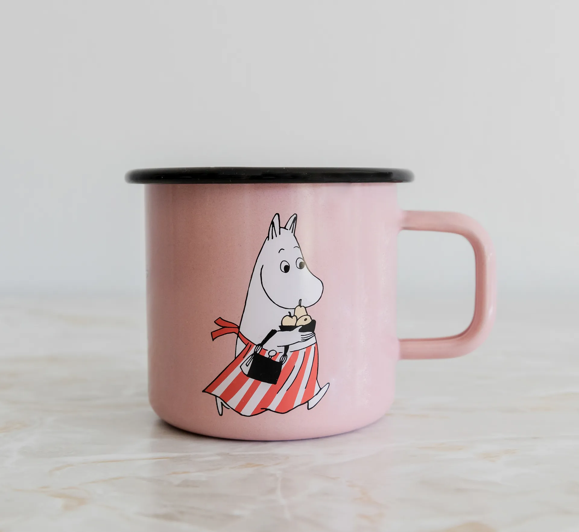 Tazza smaltata Mamma Moomin, 37 cl, Rosa Muurla