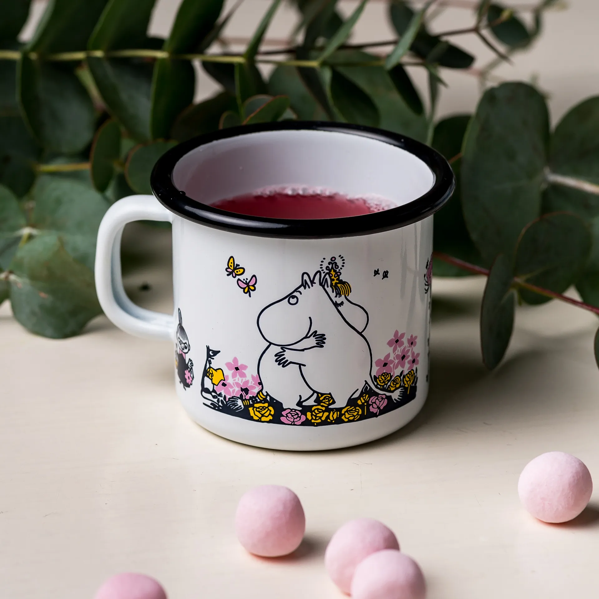 Tazza smaltata Moomin hugs 25 cl, bianco Muurla