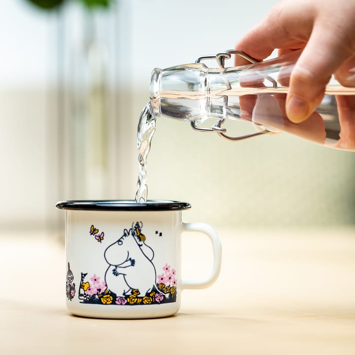 Tazza smaltata Moomin hugs 25 cl - bianco - Muurla