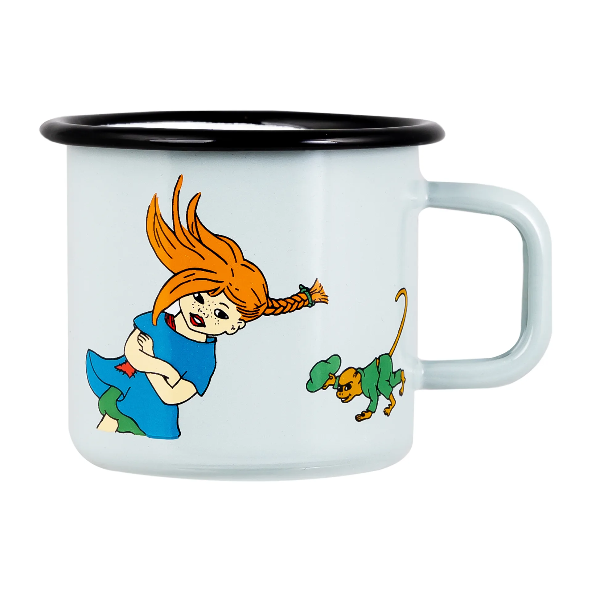 Tazza smaltata Pippi The Strongest Girl 37 cl, Multicolore Muurla