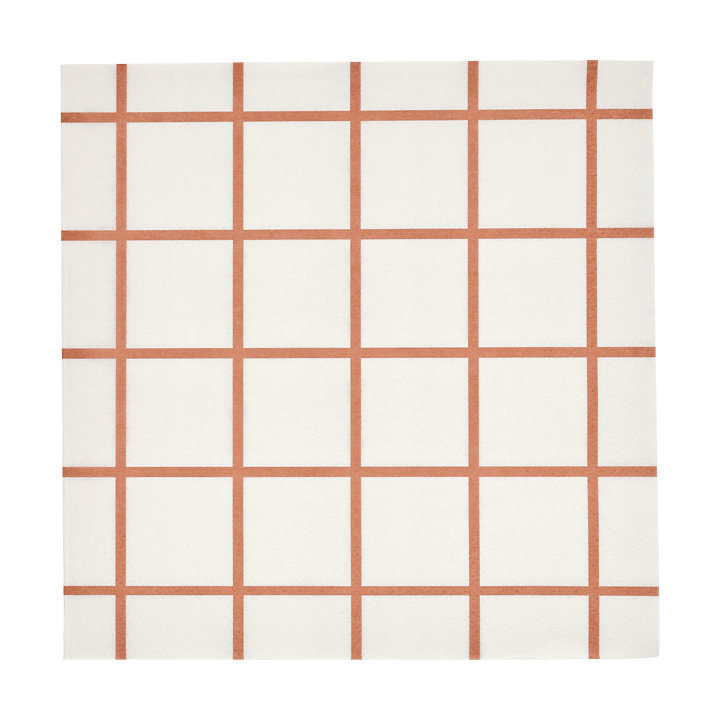 Tovagliolo di carta Check & Stripes 25x25 cm confezione da 20 - Beige - Muurla