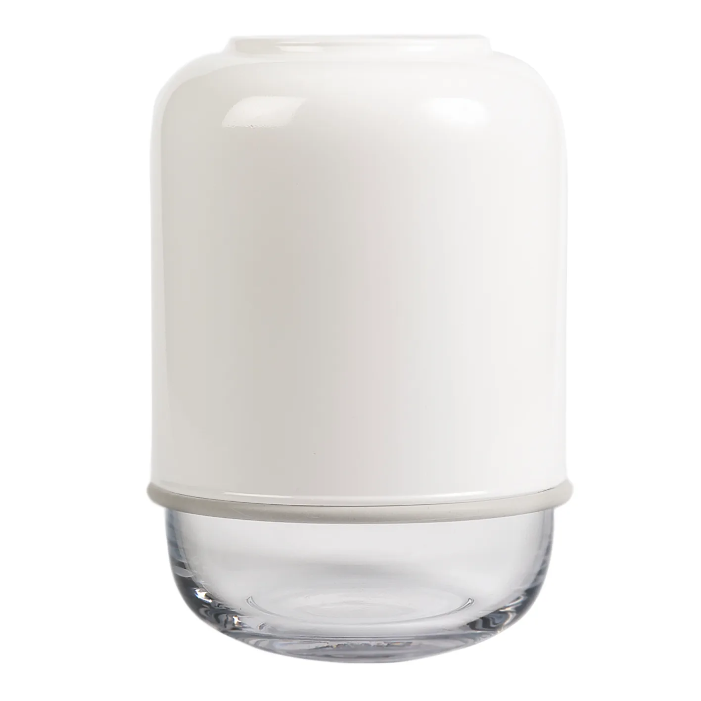 Vaso regolabile Capsule 18-28 cm, bianco - trasparente Muurla