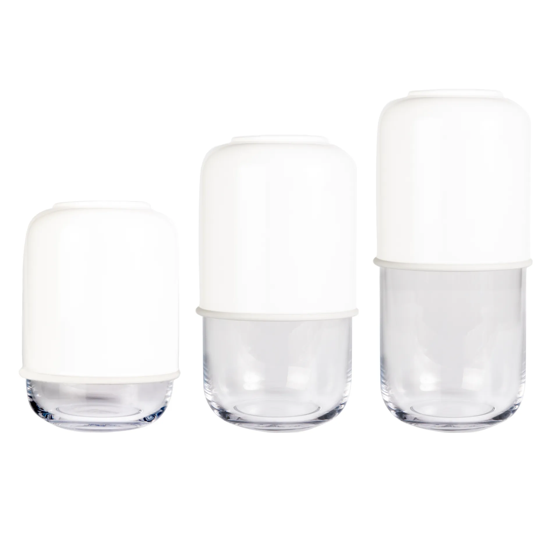 Vaso regolabile Capsule 18-28 cm, bianco - trasparente Muurla
