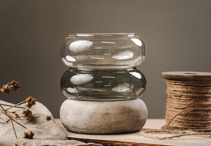 Vaso/lanterna Bagel 22 cm - grigio - Muurla
