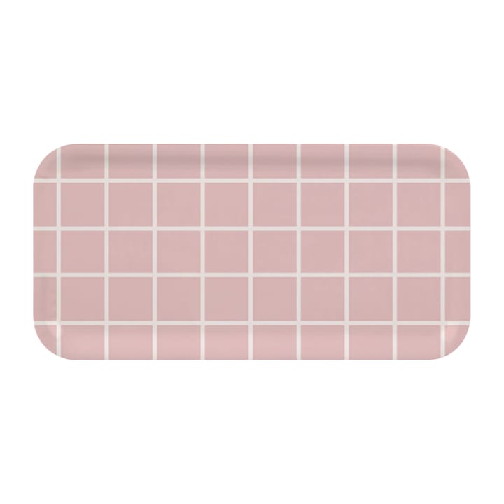 Vassoio Checks & Stripes, 13x27 cm - Rosa, bianco - Muurla