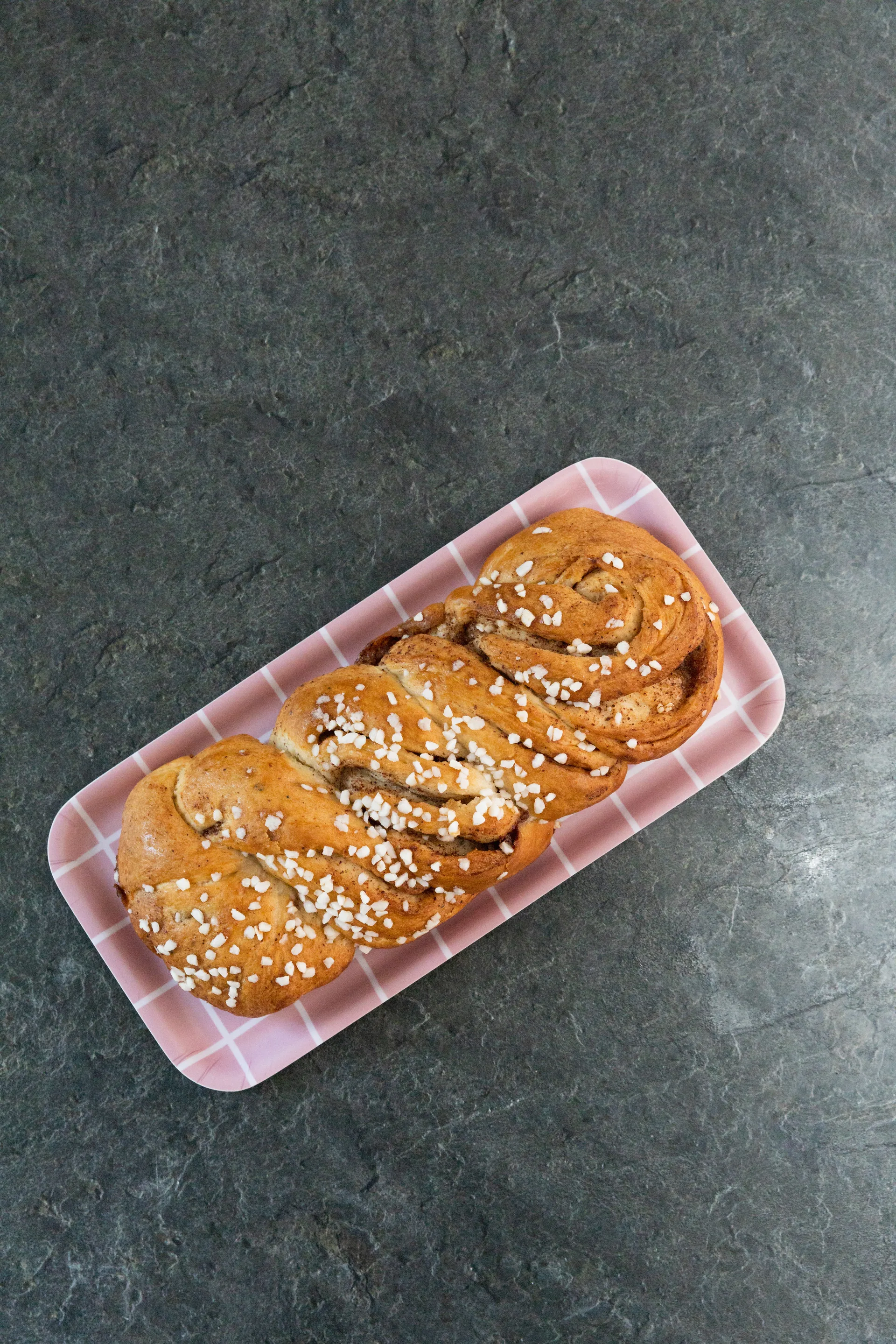 Vassoio Checks & Stripes, 13x27 cm, Rosa, bianco Muurla